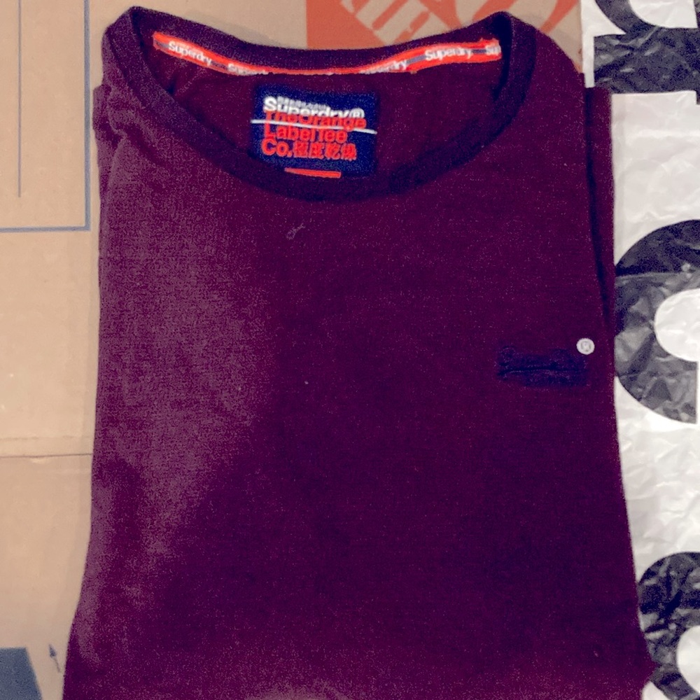 SuperDry long sleeve t shirt orange label
